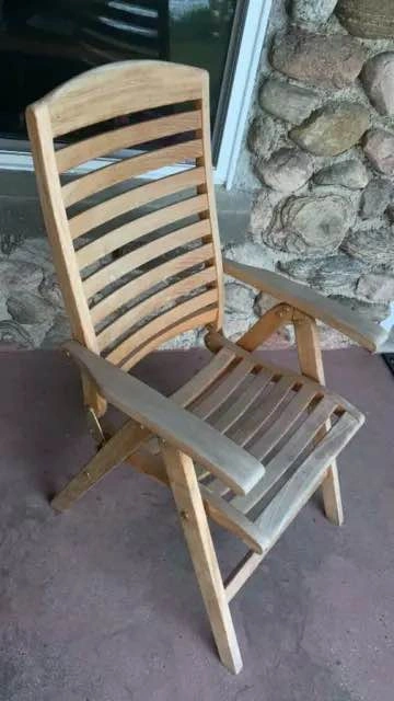 Folding Teak Patio Dining Chair - photo 4