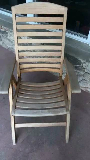 Folding Teak Patio Dining Chair - photo 5