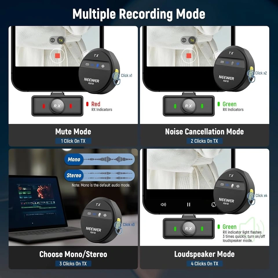 NEEWER Wireless Lavalier Microphone System KM18 - photo 4
