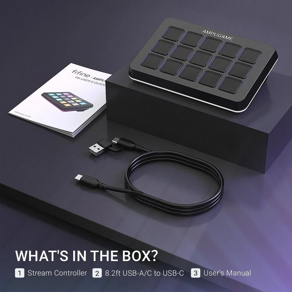 Fifine AmpliGame Stream Controller with 15 Macro Keys - photo 3