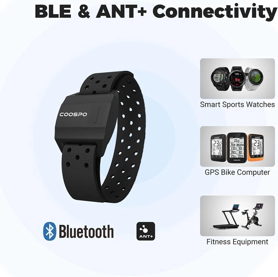 COOSPO Armband Heart Rate Monitor, Bluetooth ANT+ HR Optical Sen - photo 2