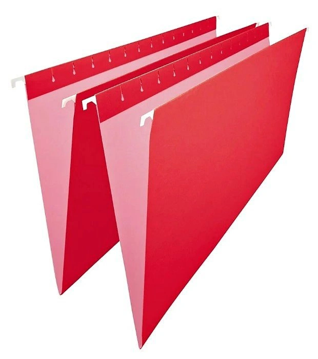 Red Hanging File Folders - Legal Size - 25 Pack