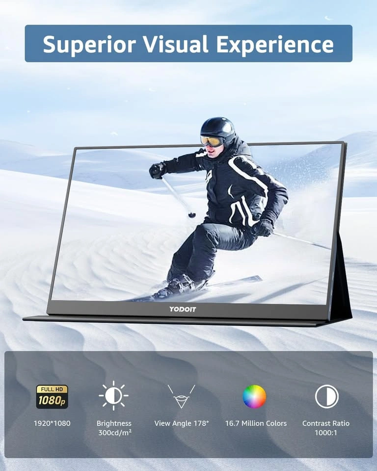 Portable Monitor for Laptop USB Type C and Built-in Speakers - photo 2