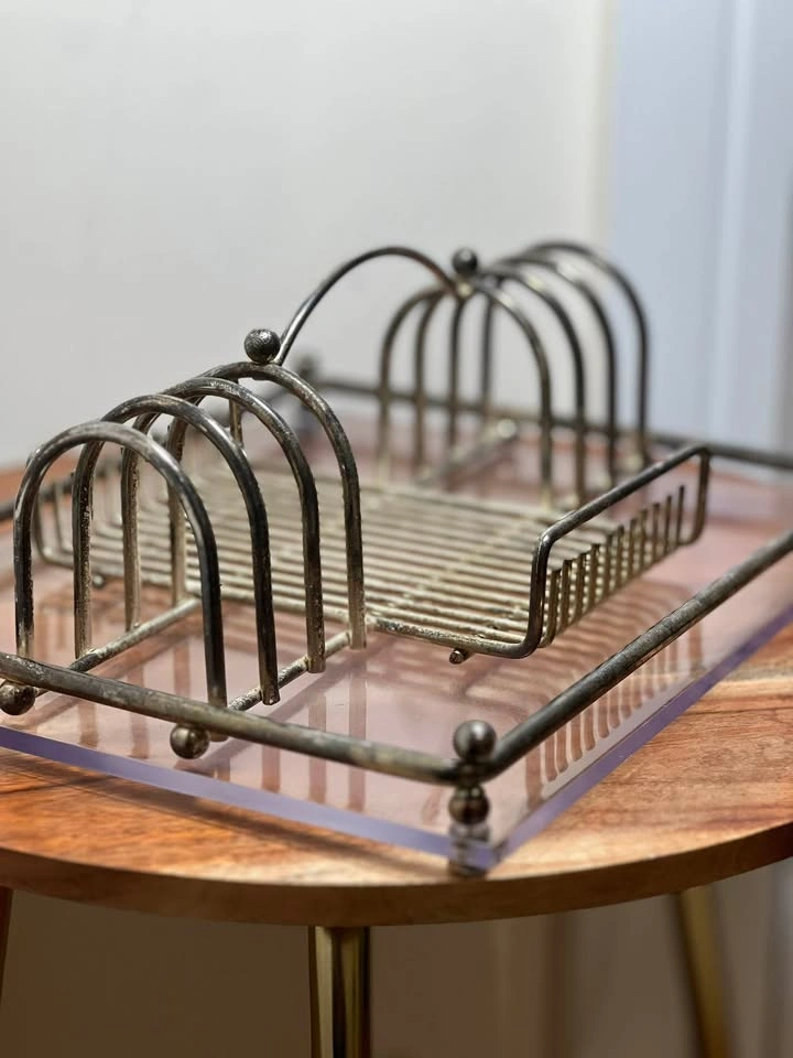 MCM Vintage Lucite & Chrome Buffet Caddy / Utensil Organizer - photo 5