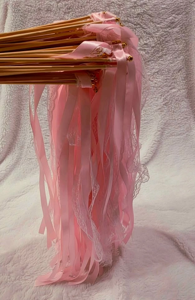 Pink Ribbon Wands with Bells - photo 2