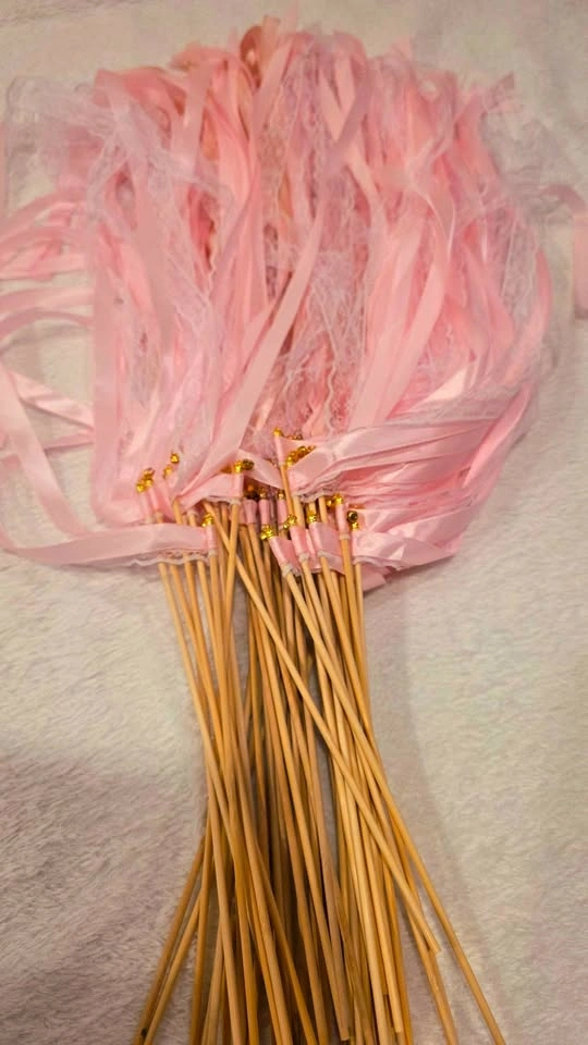 Pink Ribbon Wands with Bells - photo 3