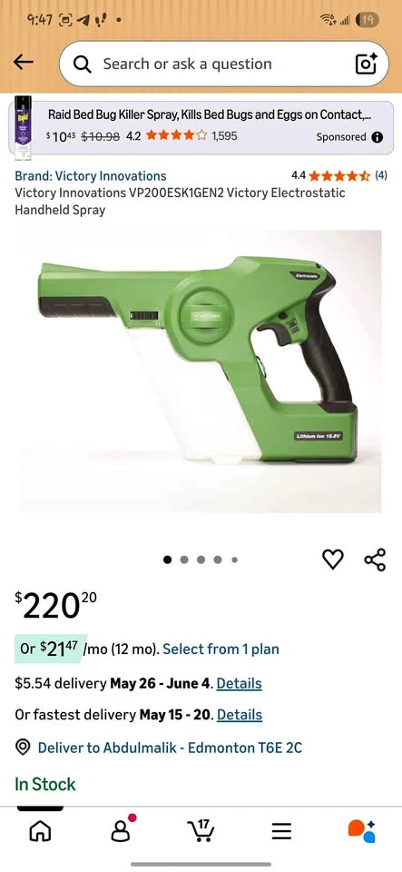 Victory Innovations Electrostatic Sprayer — $200 | Brand New