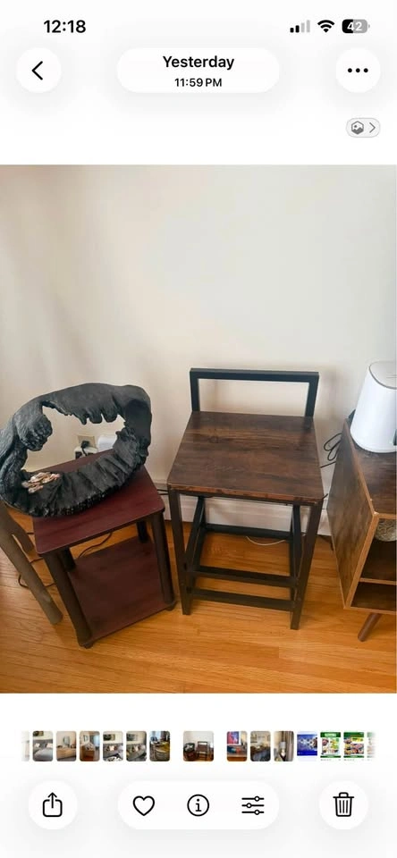 Wooden chair with metal leg