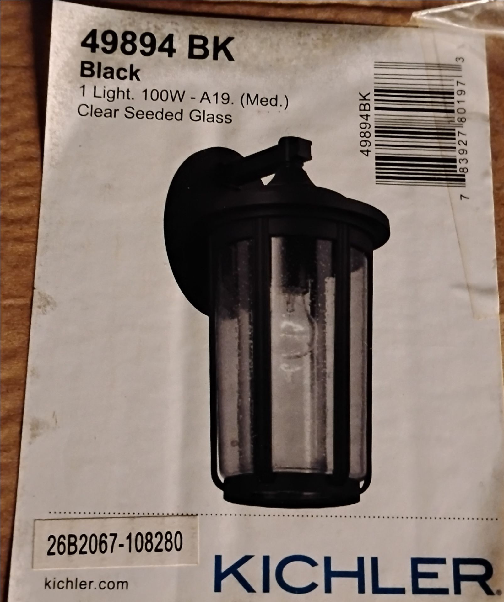 Brand new Kichler 49894 BK Outdoor Light