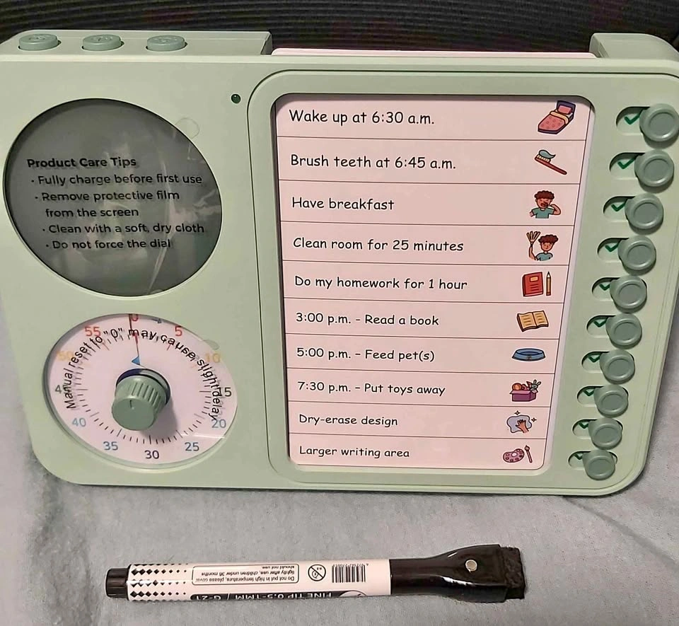 Rechargeable 3-in-1 Visual Timer & ADHD Tool (green)