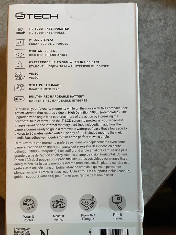 BNIB Action Camera with Waterproof Case - photo 2