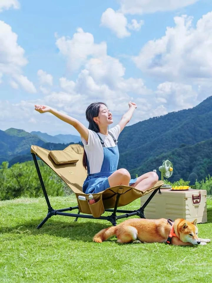 2 Oversized Double Camping Chairs with Pillows & Carry Bags