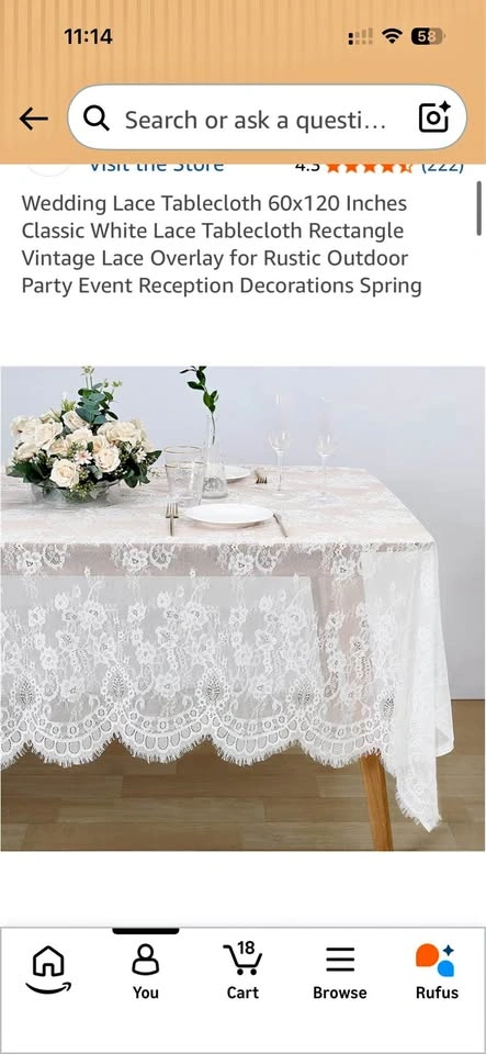 Wedding Table Decor Set – Lace Tablecloth & Flower Garlands