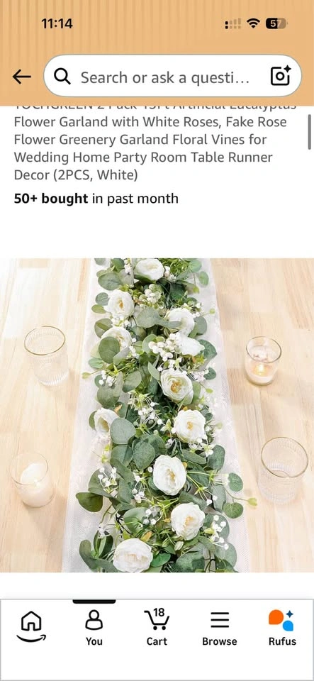 Wedding Table Decor Set – Lace Tablecloth & Flower Garlands - photo 2