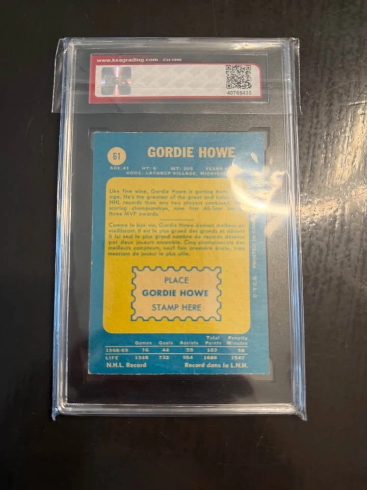 GORDIE HOWE Signed 1969-70 TOPPS Card #61 O-PEE-CHEE - photo 2