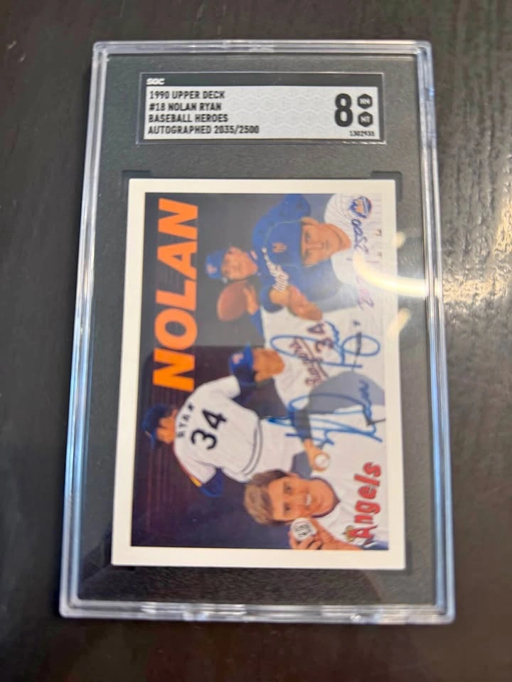 1990 Upper Deck autographed Nolan Ryan Baseball Heroes Checklist