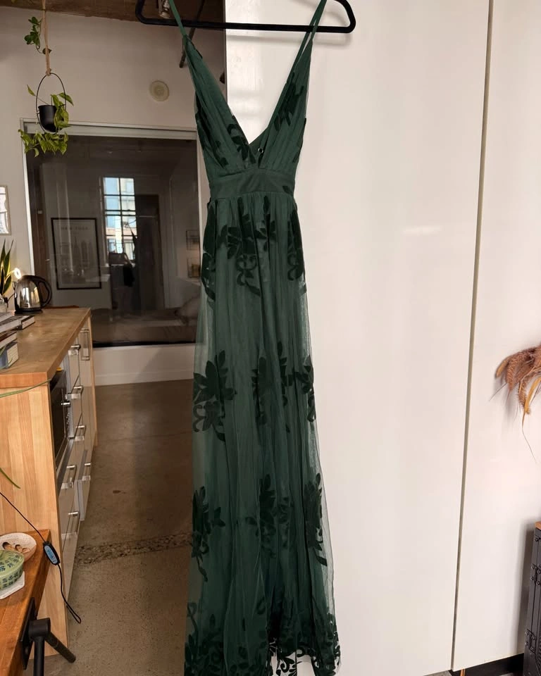 ICONE Luxxe Green Floral Tulle Maxi Dress – Small - photo 3