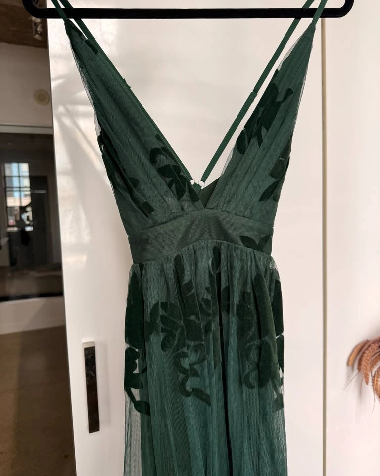 ICONE Luxxe Green Floral Tulle Maxi Dress – Small - photo 4