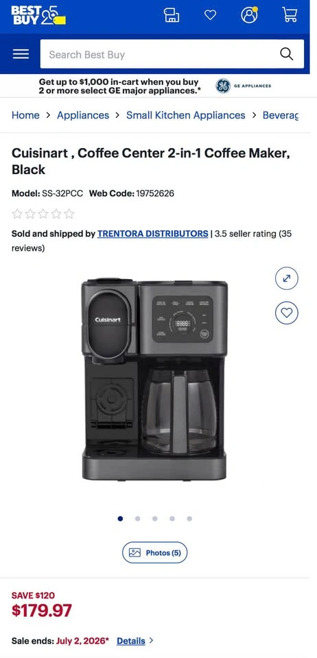 Cuisinart Coffee Center 2-in-1 Coffeemaker - photo 2