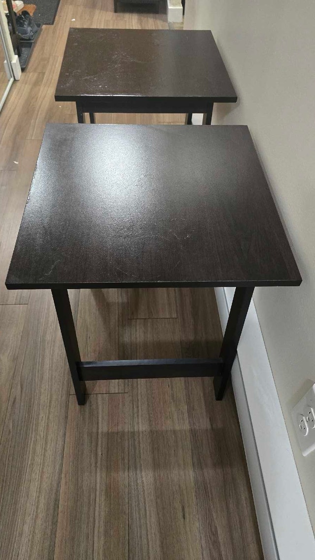 2 small espresso brown side tables - photo 4