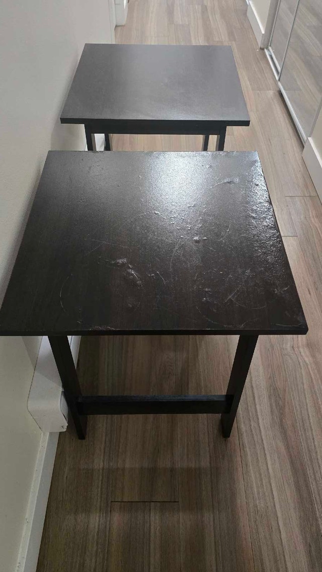 2 small espresso brown side tables - photo 5