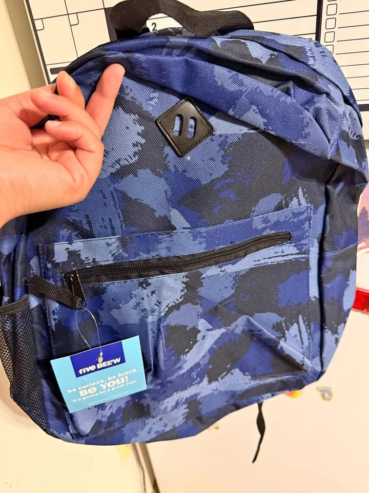 Five Below Blue Camo Backpack