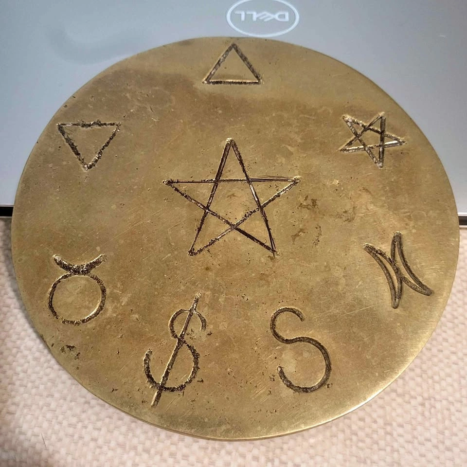 Vintage Brass Gardnerian Altar Pentacle