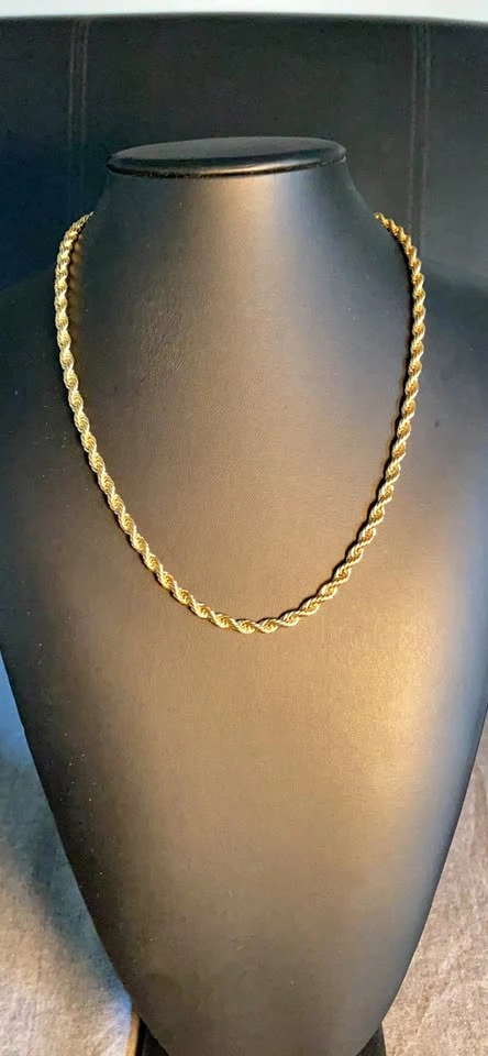 4mm Gold Rope Chain 18K Gold Plated Stainless Steel