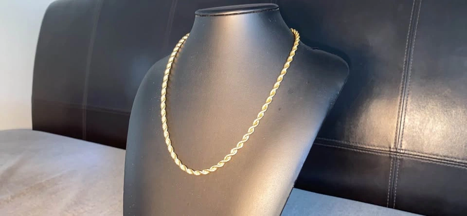 4mm Gold Rope Chain 18K Gold Plated Stainless Steel - photo 2