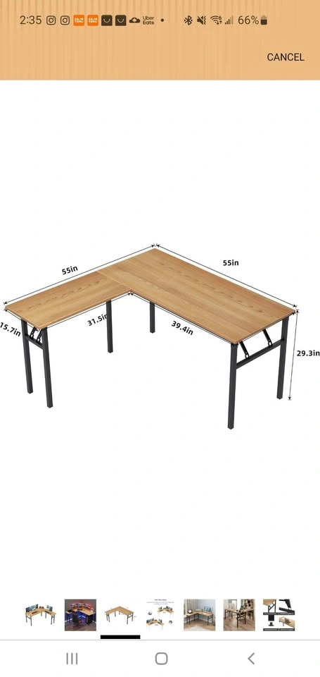 Large L-Shaped Computer Desk | Corner Office Desk | Teak - photo 2