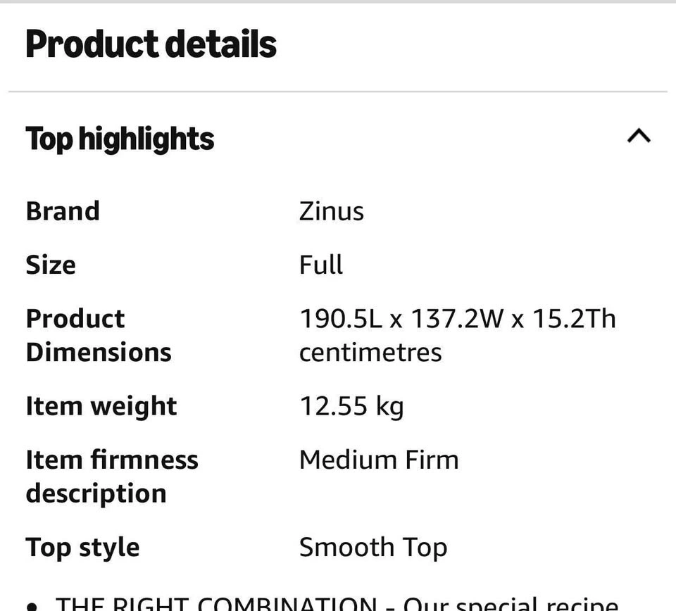 Memory Foam Mattress – Full Size (6 Inch) – Like New - photo 4