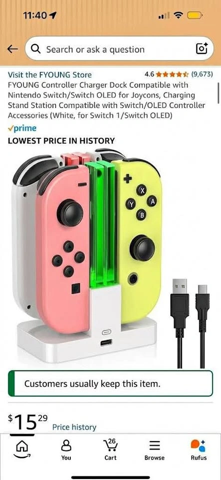 Looking to buy LED lights up joycon charger