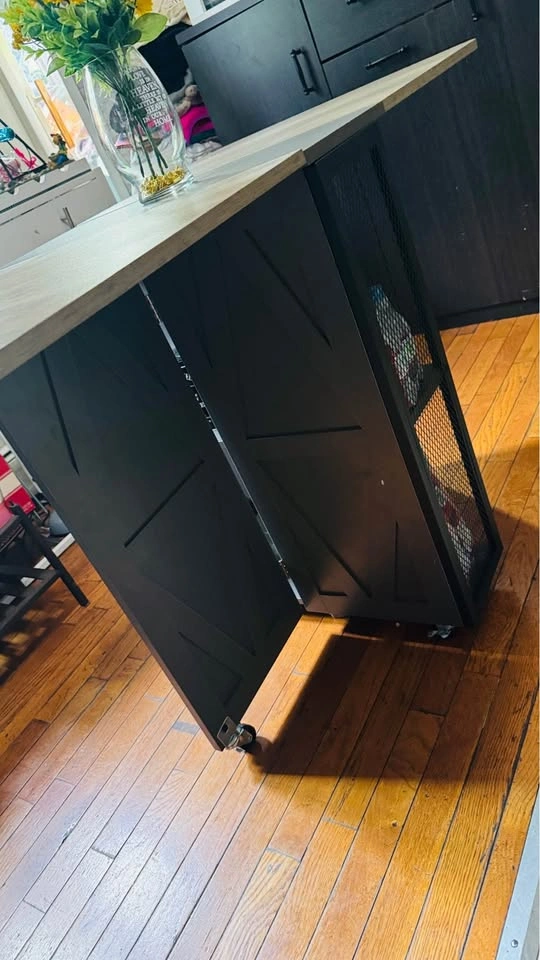 Rustic Drop-Leaf Kitchen Island Cart - photo 4
