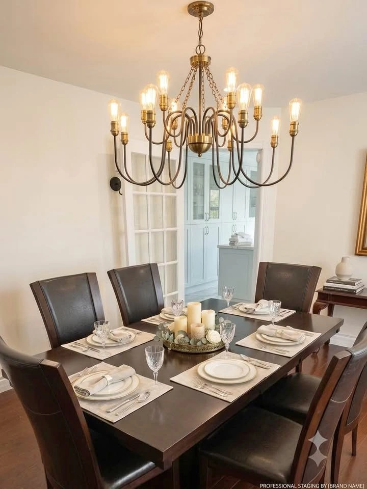 Extendable Dark Espresso Dining Table Set + 6 Chairs