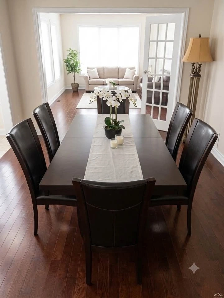 Extendable Dark Espresso Dining Table Set + 6 Chairs - photo 2