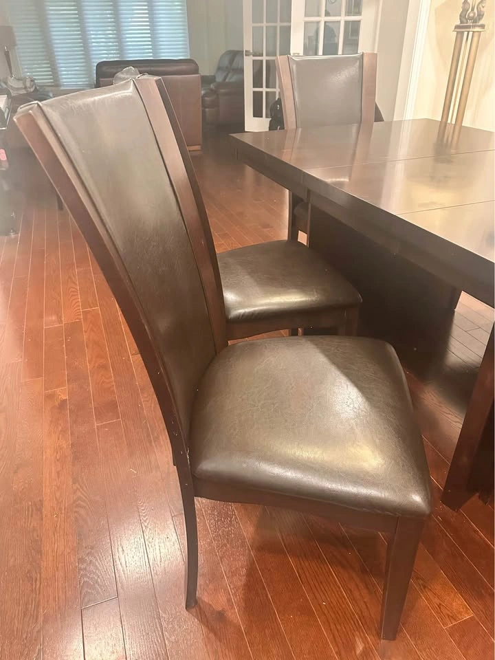 Extendable Dark Espresso Dining Table Set + 6 Chairs - photo 5