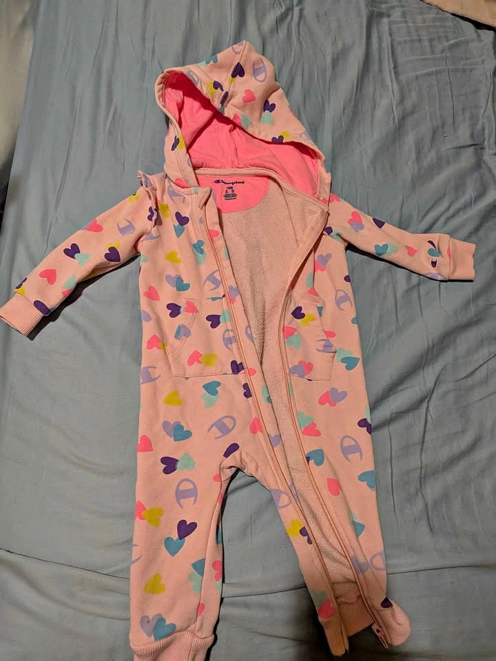 Champion Baby Hooded Fleece Jumpsuit – 12M