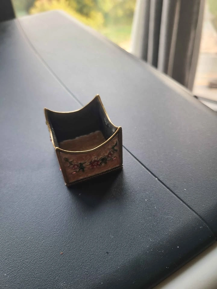 Vintage Enameled Jeweled Dreidel on a Enameled stand - photo 5