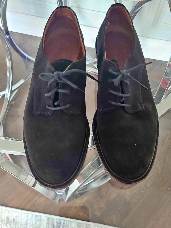 Emporio Armani Suede Derby Shoes Size 40.5