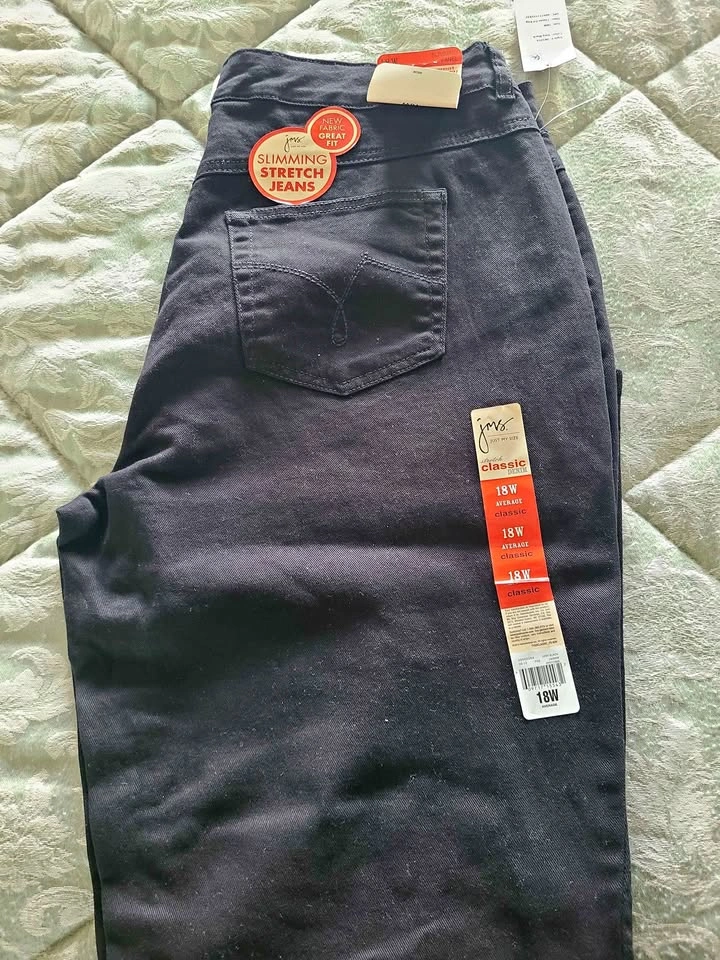 Just My Size Slimming Stretch Classic Denim Jeans 18W Black