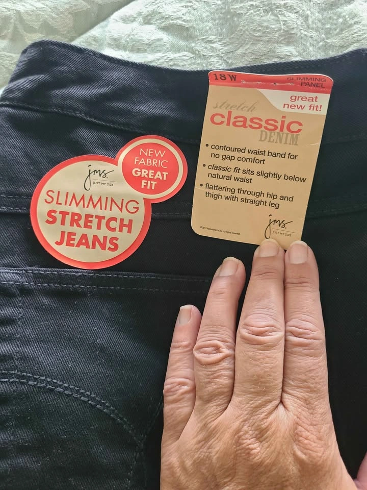 Just My Size Slimming Stretch Classic Denim Jeans 18W Black - photo 3