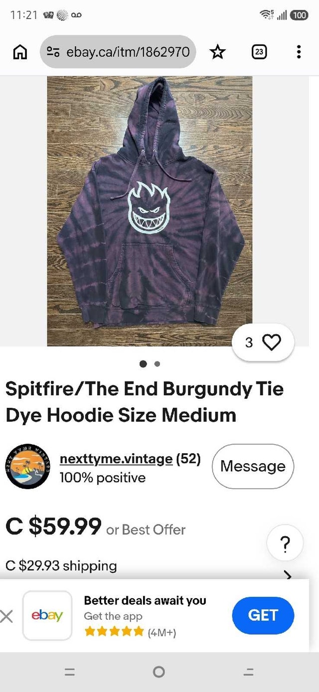 Spitfire/The End Blue Tie Dye Hoodie - photo 5