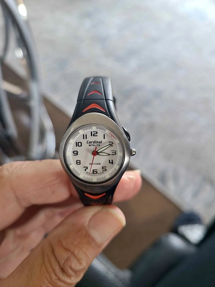 Sporty Cardinal Nitelite W1111 Black & Red Women/Girls Watch
