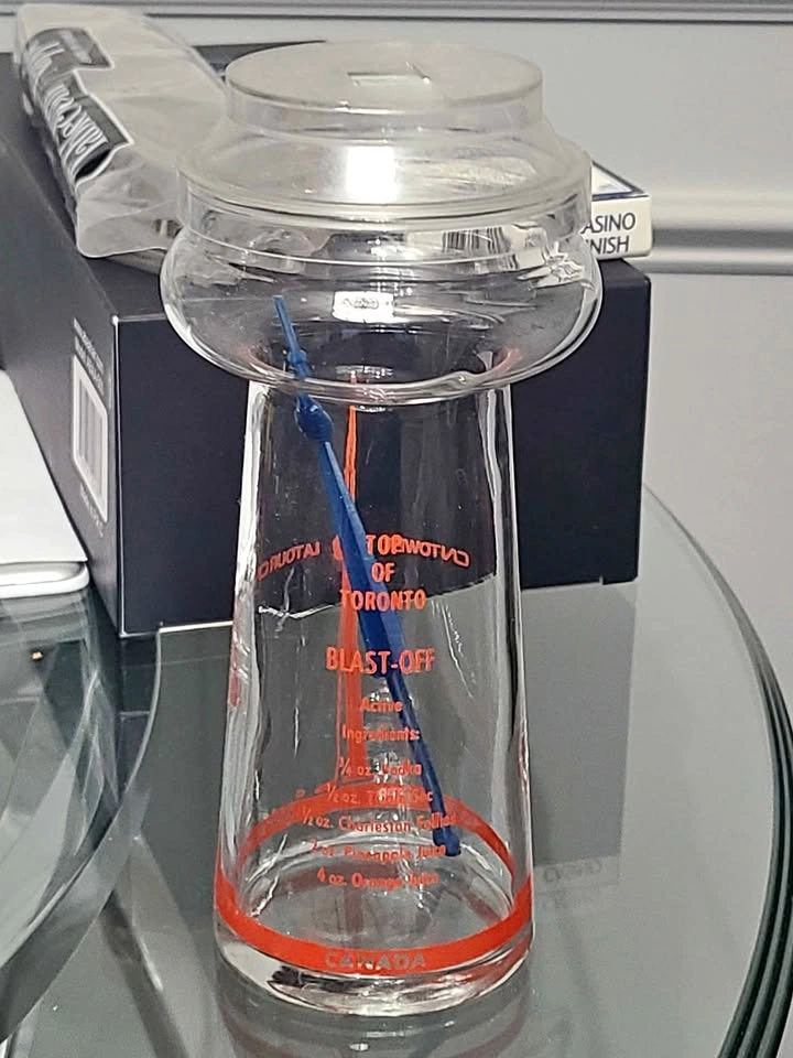 Vintage CN Tower Top of Toronto Blast-Off Souvenir Cocktail Glas