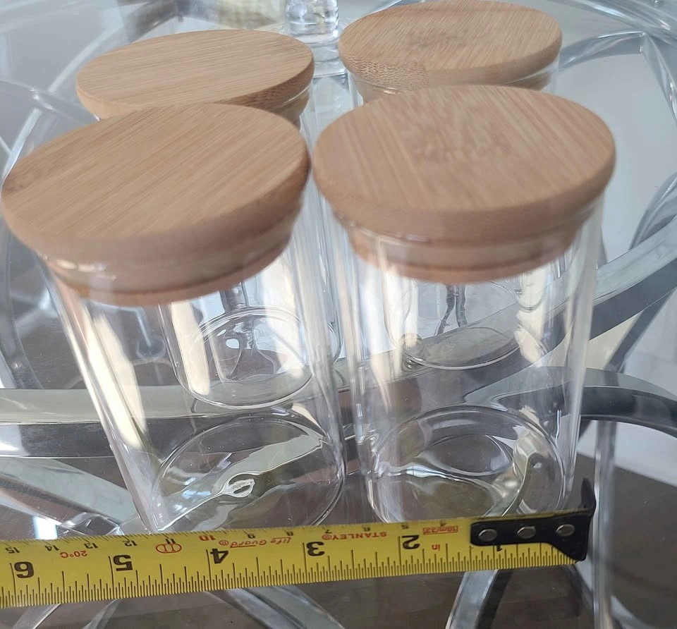 Set of 4 Glass Storage Jars with Bamboo Lids - photo 3