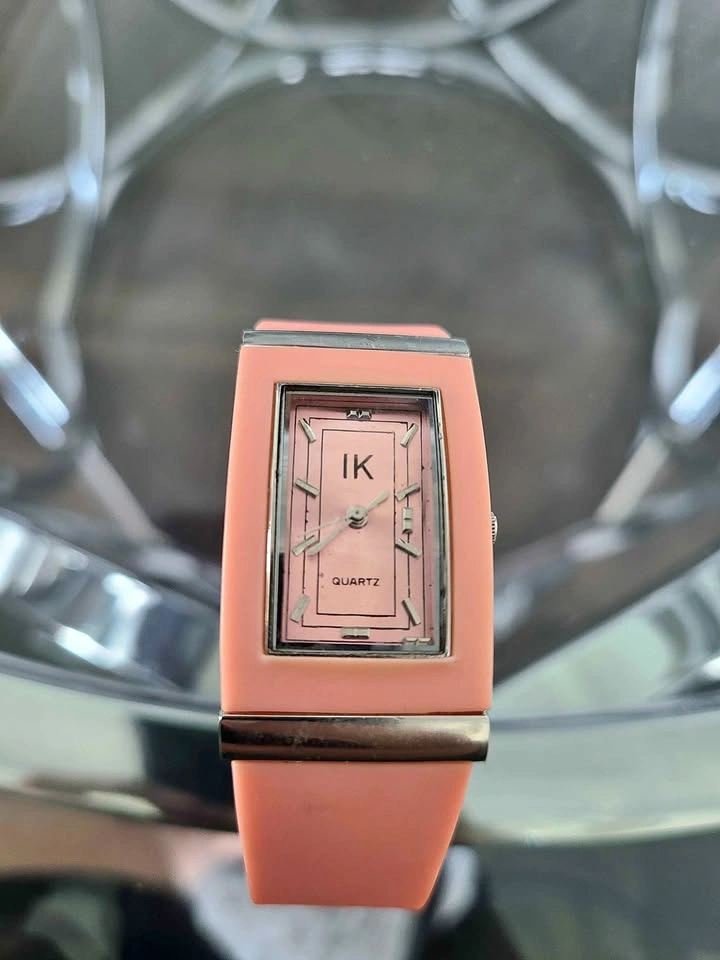 IK Quartz Pink Rectangular Watch