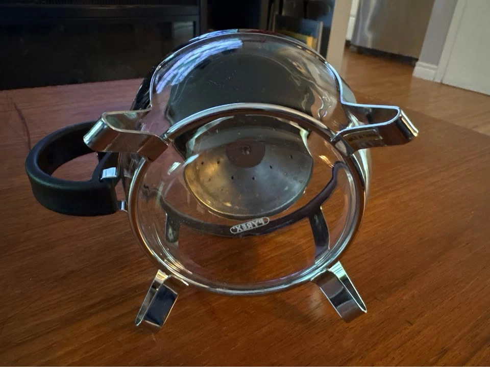 MCM style Bodum Pyrex Glass Teapot Loose-Leaf Tea Press - photo 3