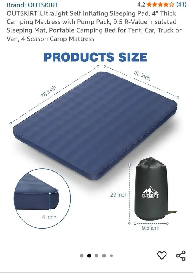 Ultra Light self inflating mattress for camping image indicator(2)