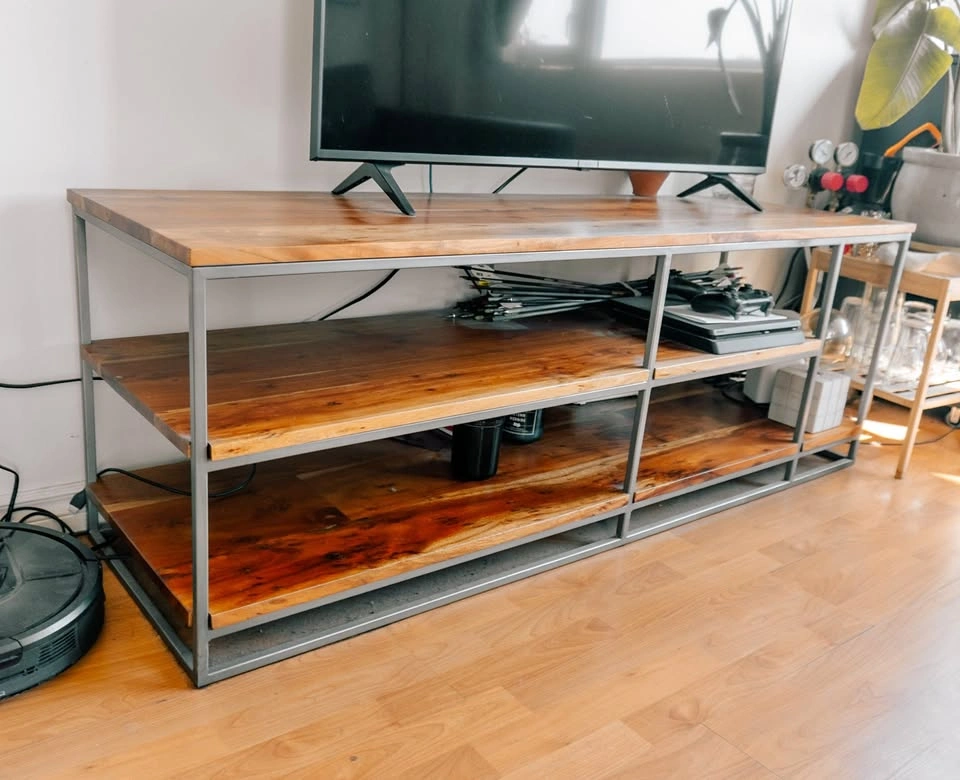 TV Stand - Real Wood + Metal Frame - Pickup Barclay