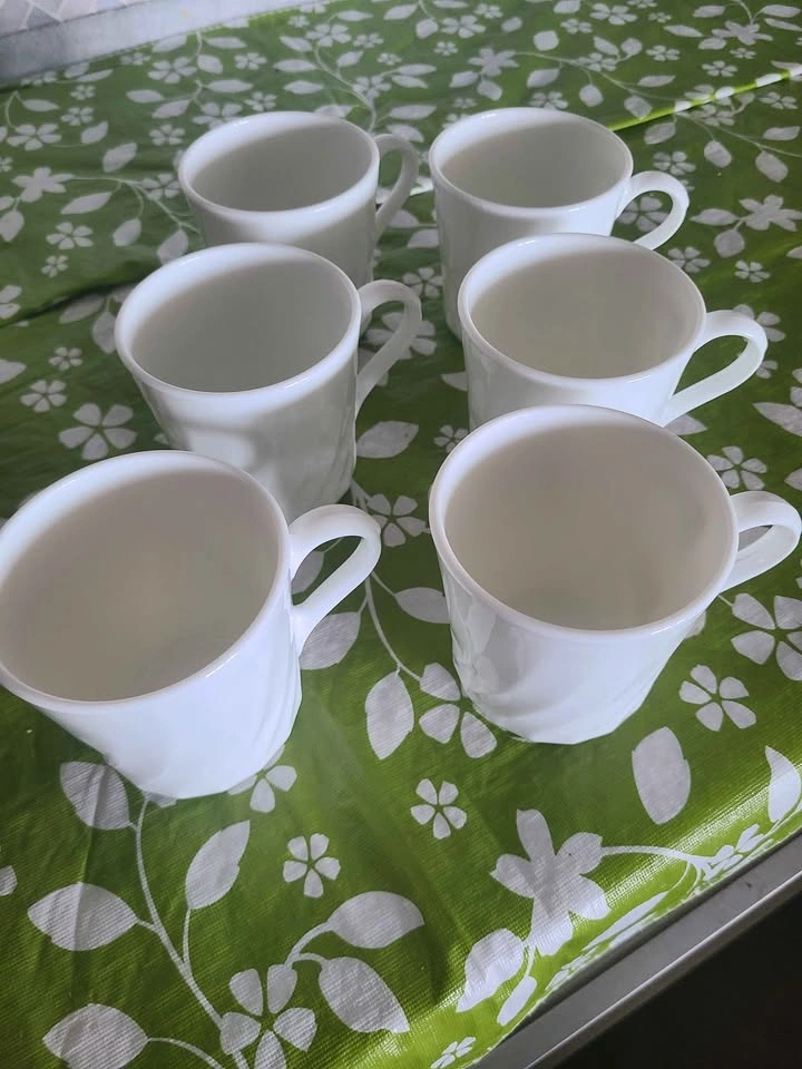 Vintage Corning White Swirl Mugs - Set of 6 - photo 5